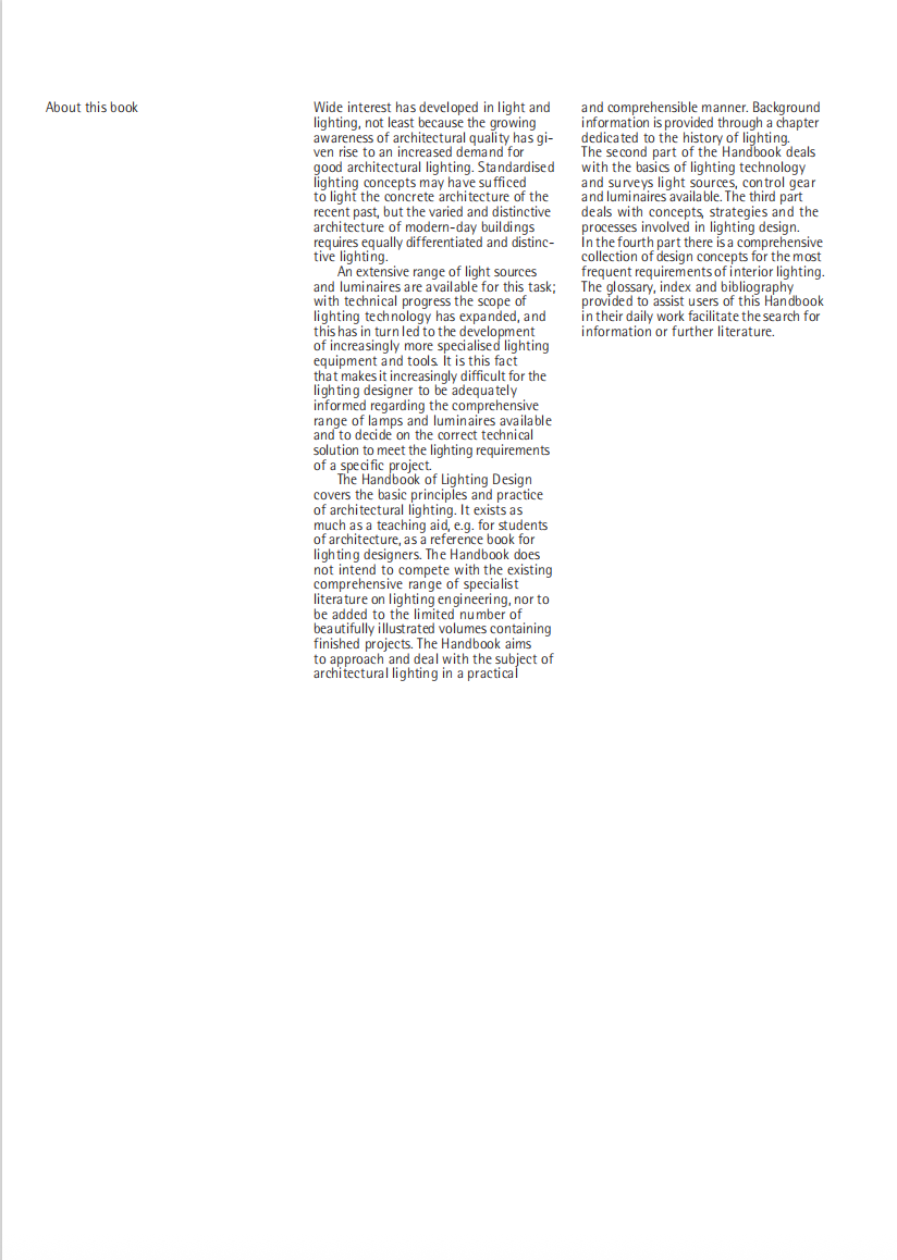 Handbook of Lighting Design