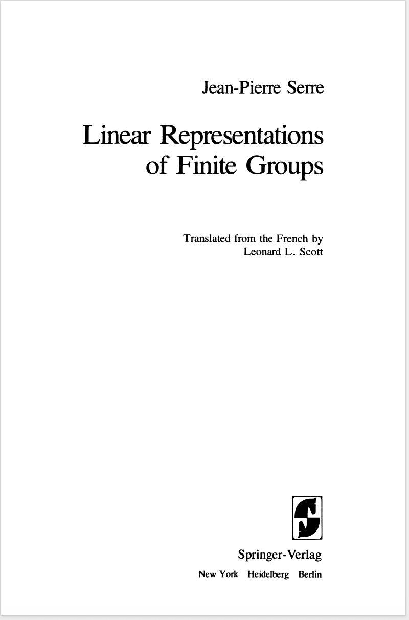 [Graduate Texts in Mathematics] Linear Representations of Finite Groups Volume 42